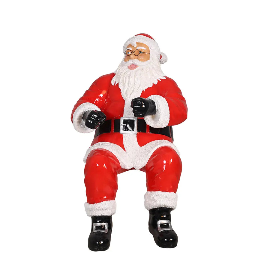 Sitting Santa on Sleigh Resin Display