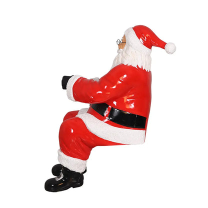 Sitting Santa on Sleigh Resin Display