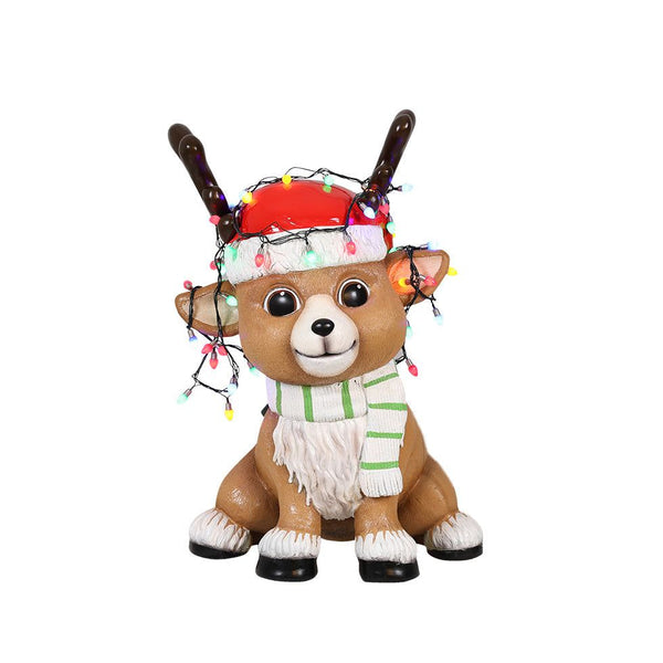 28 Inch Baby Deer with Lights Resin Display