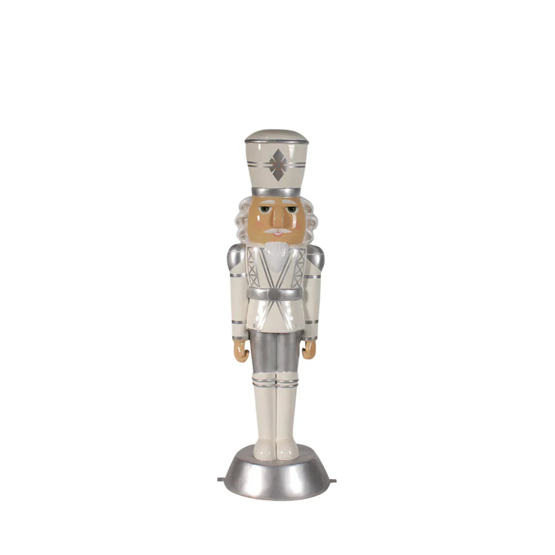 4' Nutcracker Resin Display - White / Silver — view 1