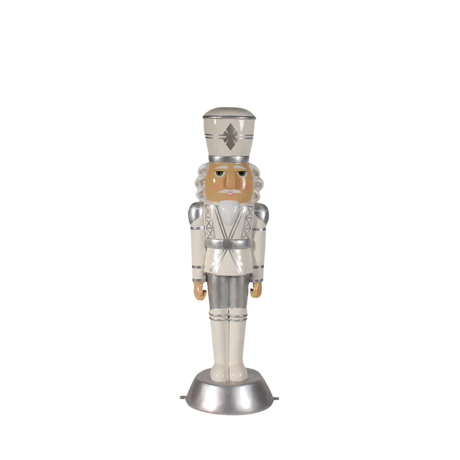 4' Nutcracker Resin Display - White / Silver