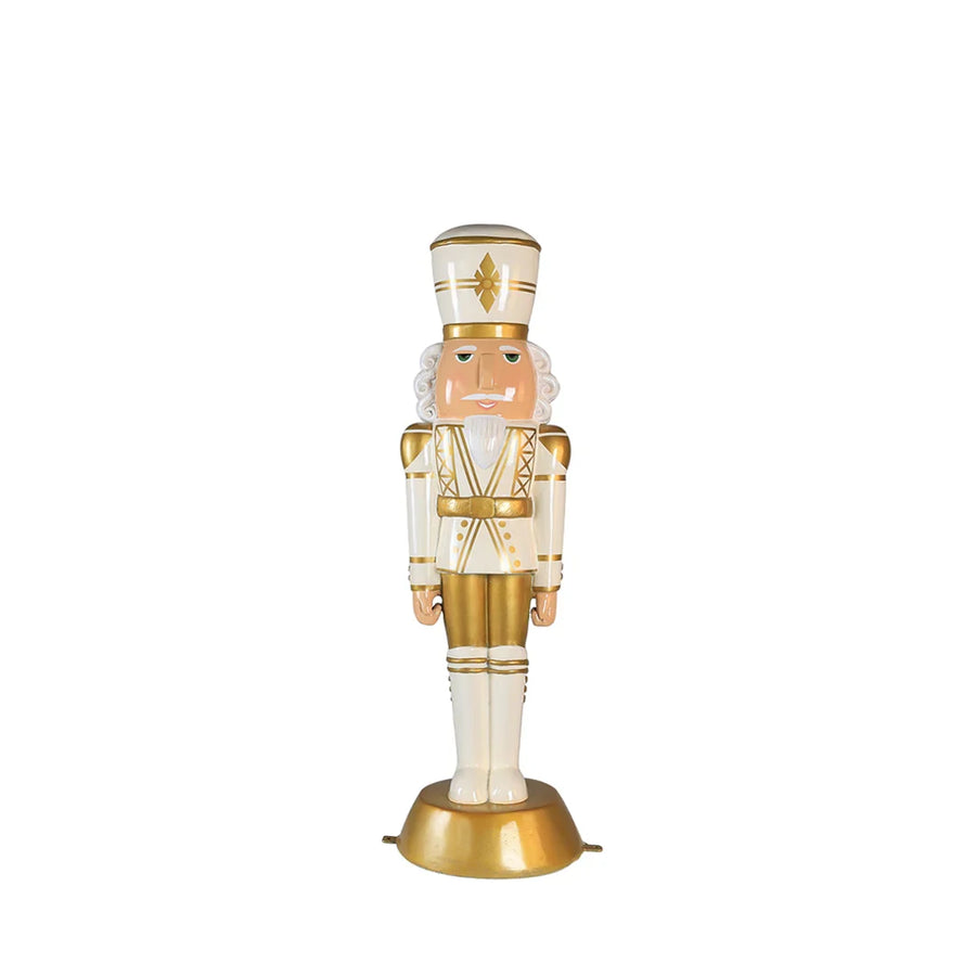 4' Nutcracker Resin Display - White / Gold