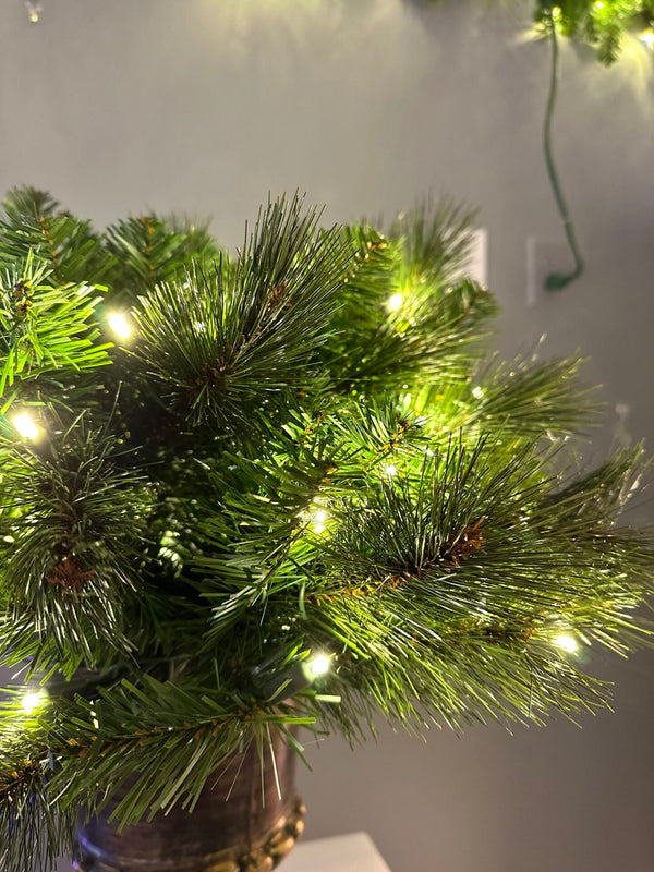 30" Mixed Pine Urn Filler - Warm White Foliage