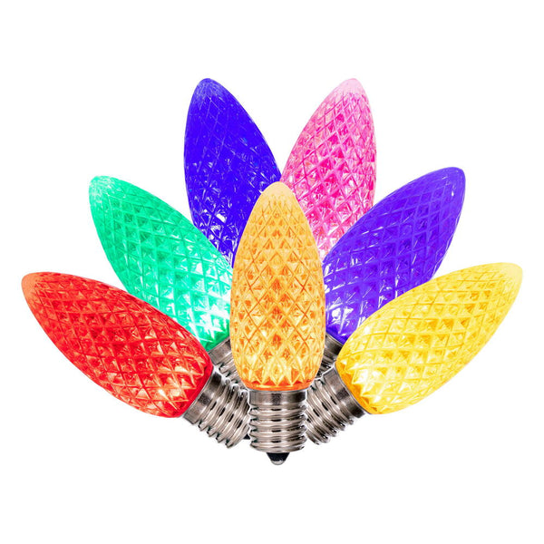 LED C9 - Transparant Faceted Bulb- Steady