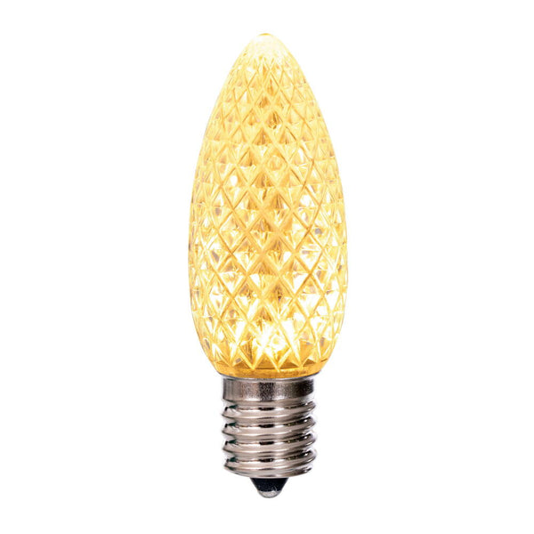 LED C9 White Options  - Transparent Faceted Bulbs -  Steady