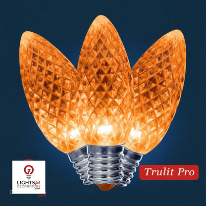 Orange LED C9 - TruLit Pro Faceted Bulb - Steady Orange