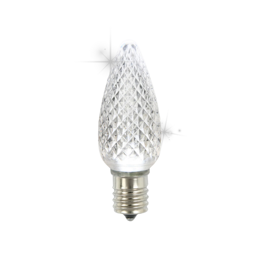 Pure White LED C9 - Holy Cow Faceted Bulb - Twinkle Pure White- Holy Cow