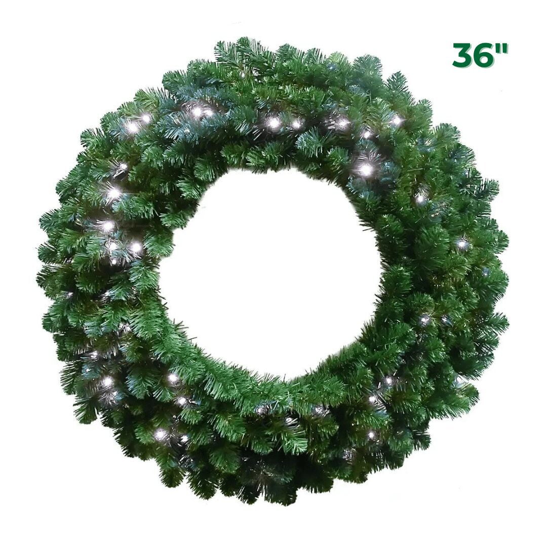 48" Pure White Deluxe Oregon Wreath 48"- Pure White — view 3