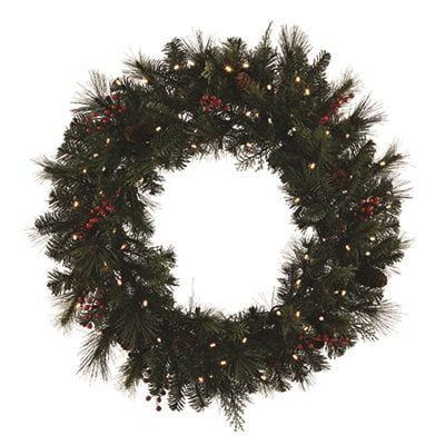 36" Noel Wreath - Warm White