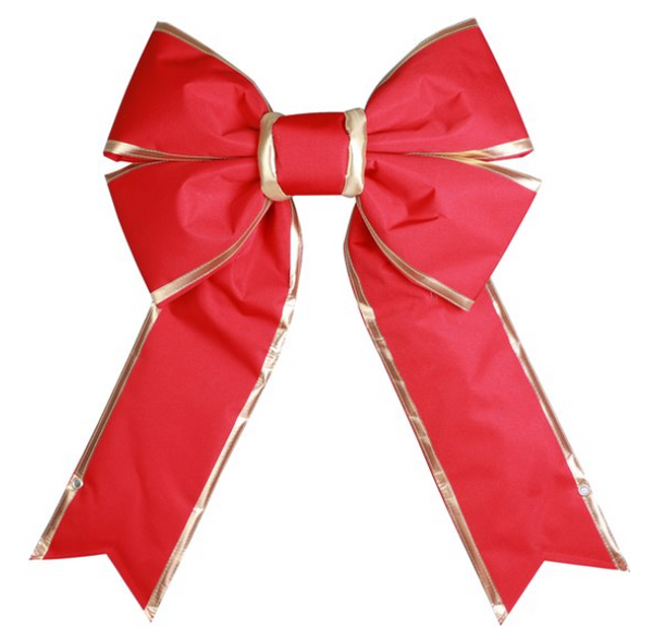 60" red canvas bow with gold trim