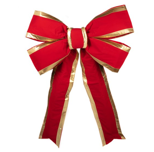 36" velvet red bow with gold trim