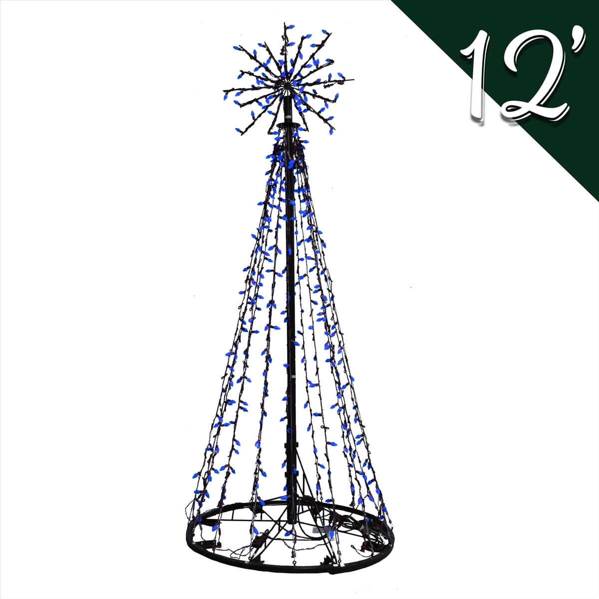 12' Tree of Light with C7 Star - Green Green- 12' — view 1