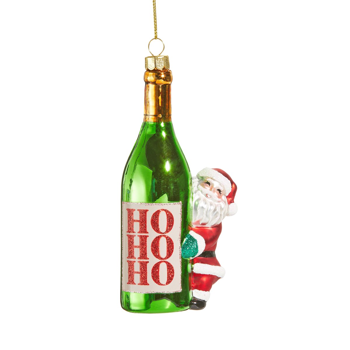 5.25" Bottled Christmas Cheer Glass Ornament
