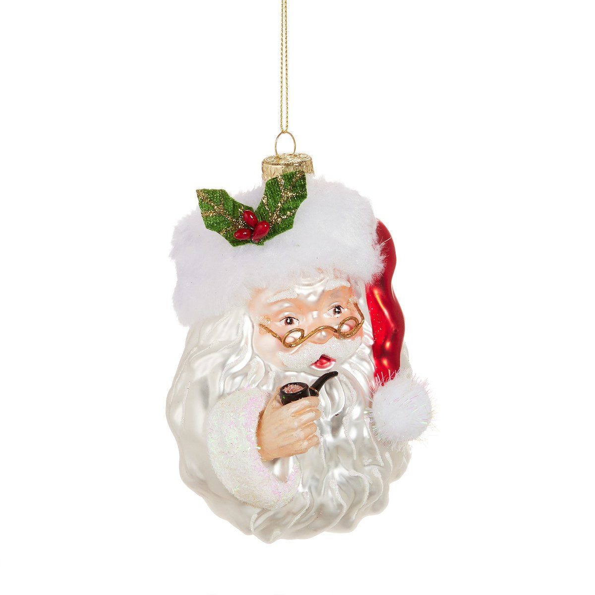 5" Santa with Pipe Ornament