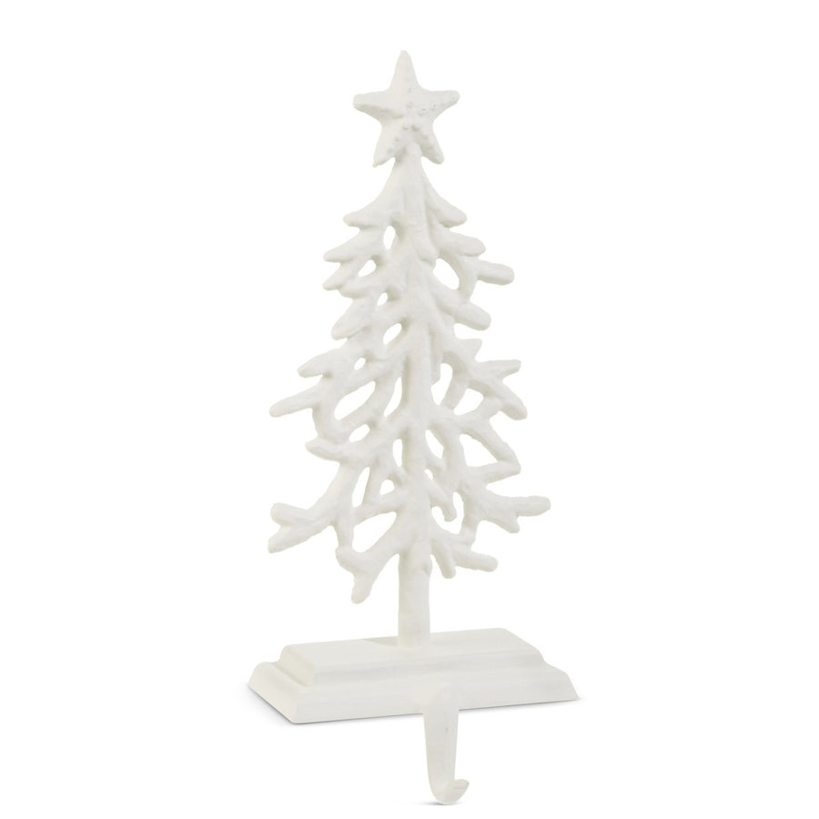 12" White Coral Tree Stocking Holder