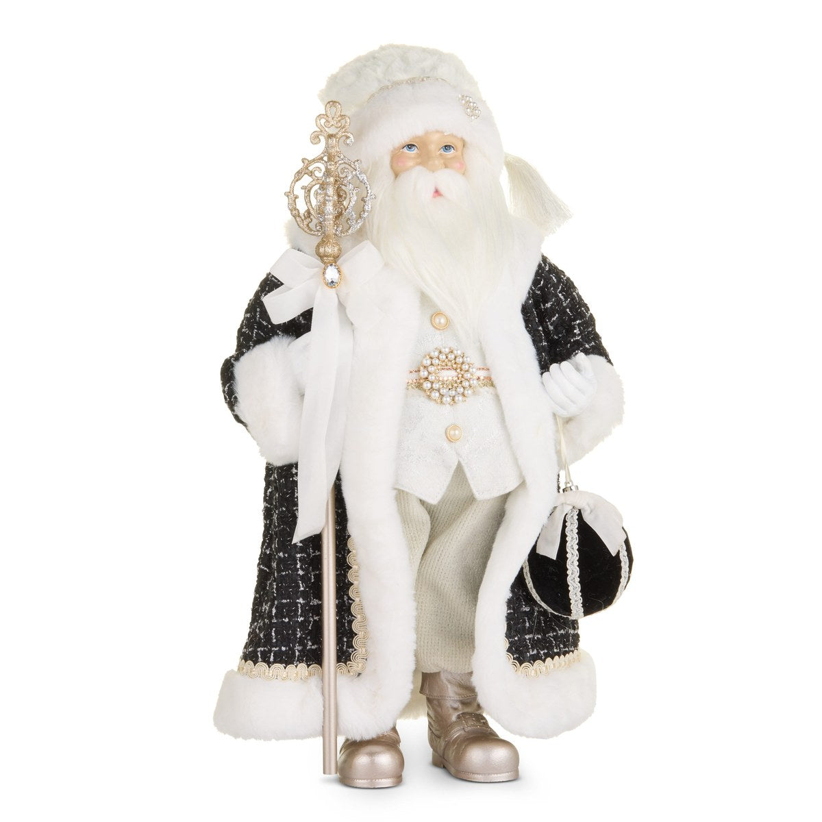 20.25" Baubles and Bow Santa — view 1