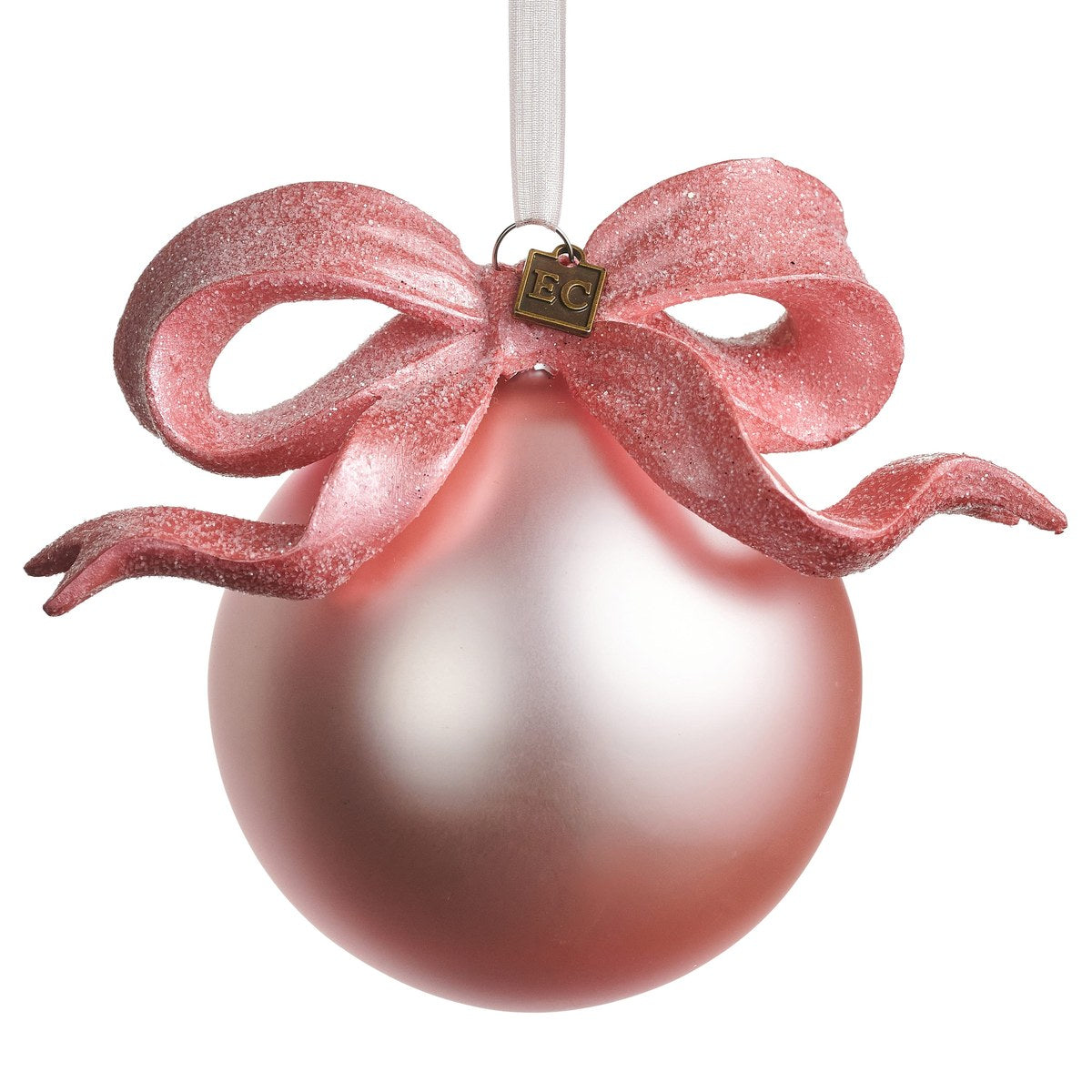 5.5" Pink Ribbon Ball Ornament