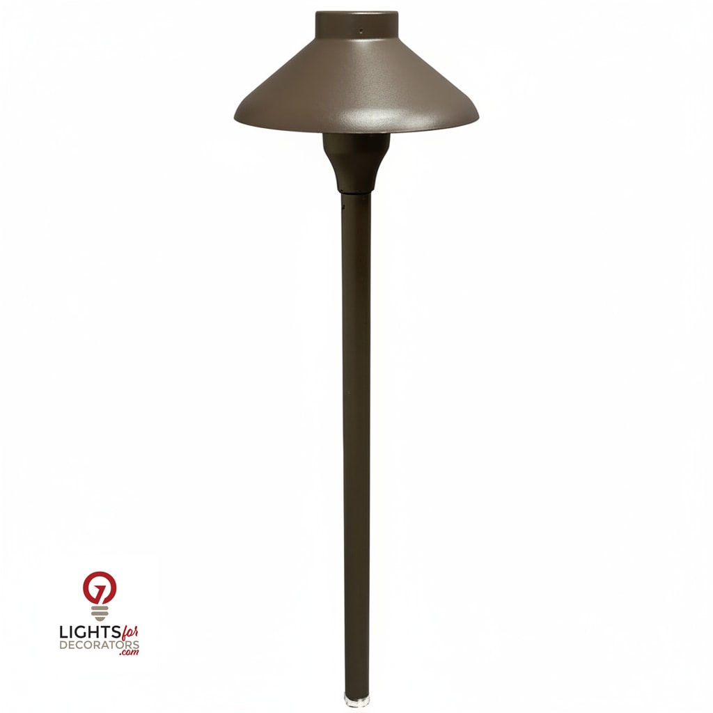 Fresno 2W Aluminum Integrated China-Hat Pathlight - 12 Volts - Bronze — view 2
