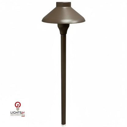 Fresno 2W Aluminum Integrated China-Hat Pathlight - 12 Volts - Bronze — view 2