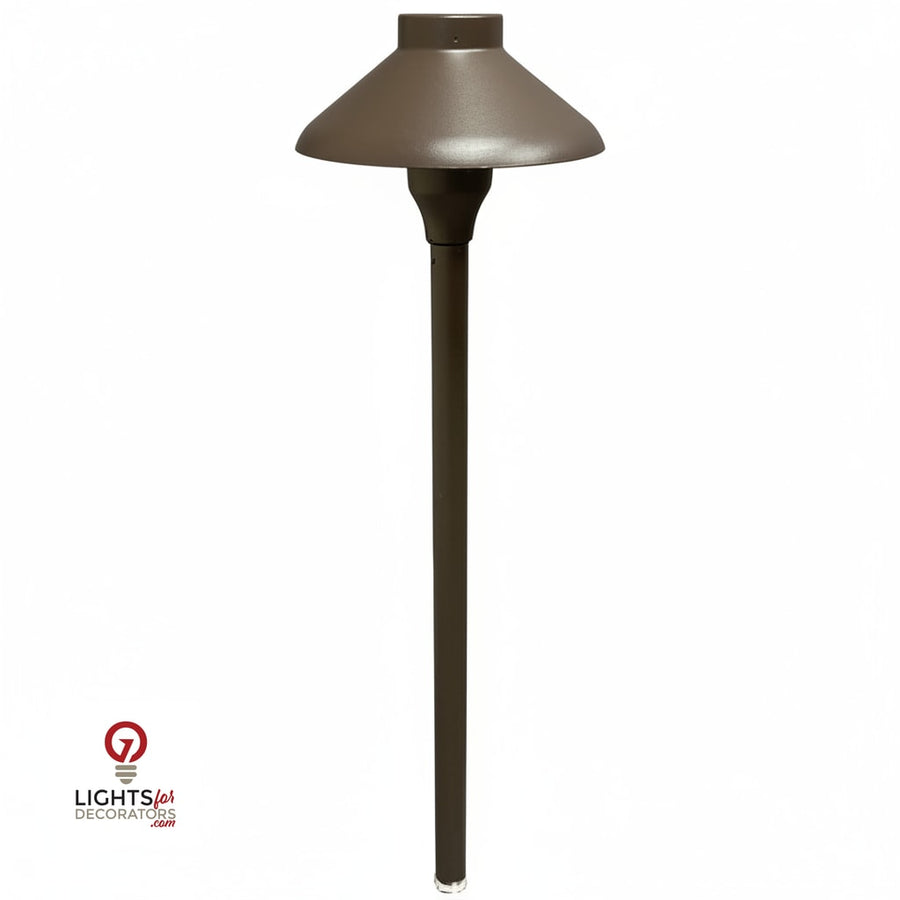 Fresno 2W Aluminum Integrated China-Hat Pathlight - 12 Volts - Bronze