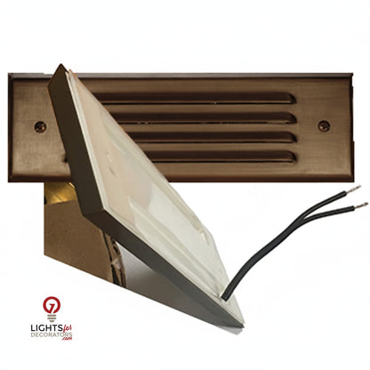 ISLANDER Integrated Large Flat Panel Step Light Louvered - 9.10" x 2.875" — view 2