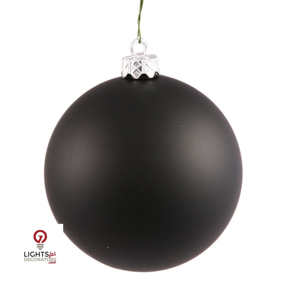 4" Shatterproof Ball Ornament - Black - Matte - UV Treated - Bag of 6 — view 5