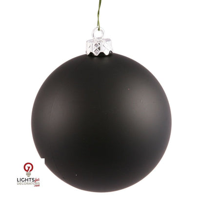 4" Shatterproof Ball Ornament - Black - Matte - UV Treated - Bag of 6 — view 5