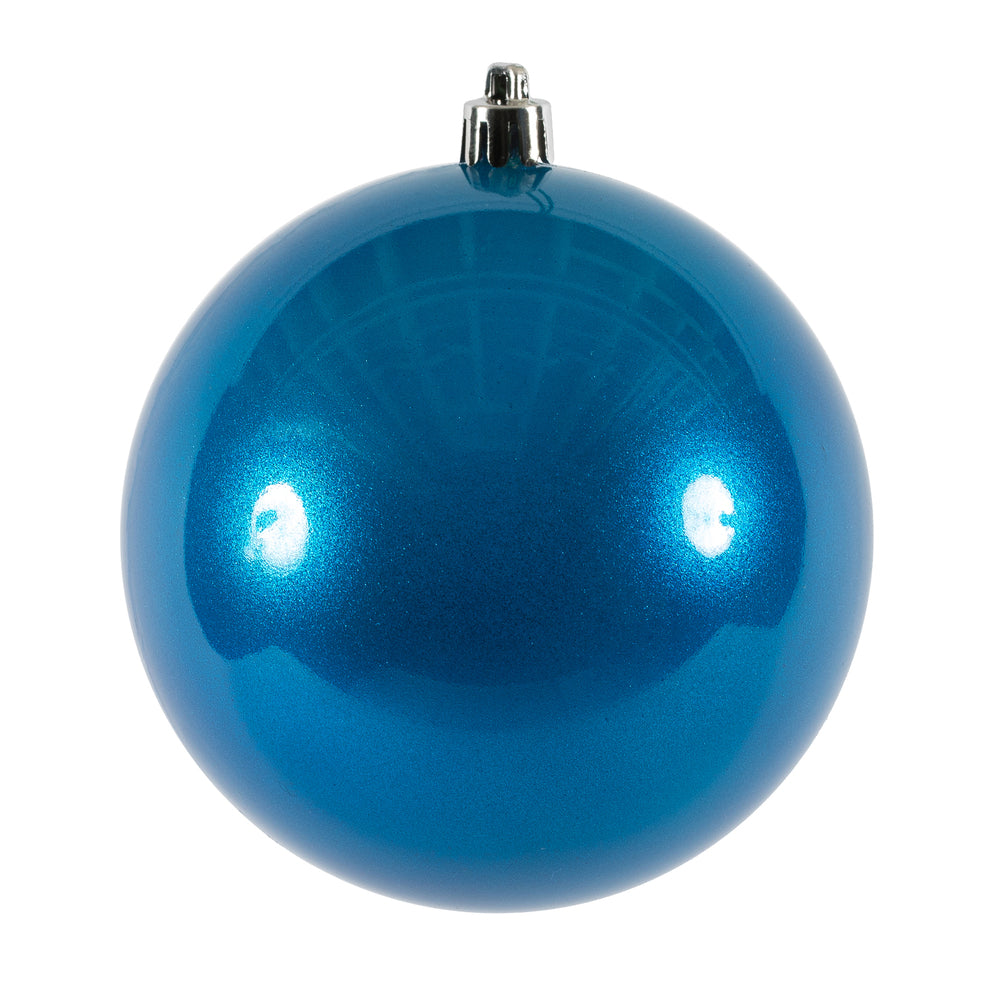 4" Shatterproof Ball Ornament - Blue - Candy - UV Treated 8" (Single)- Candy (UV) — view 3