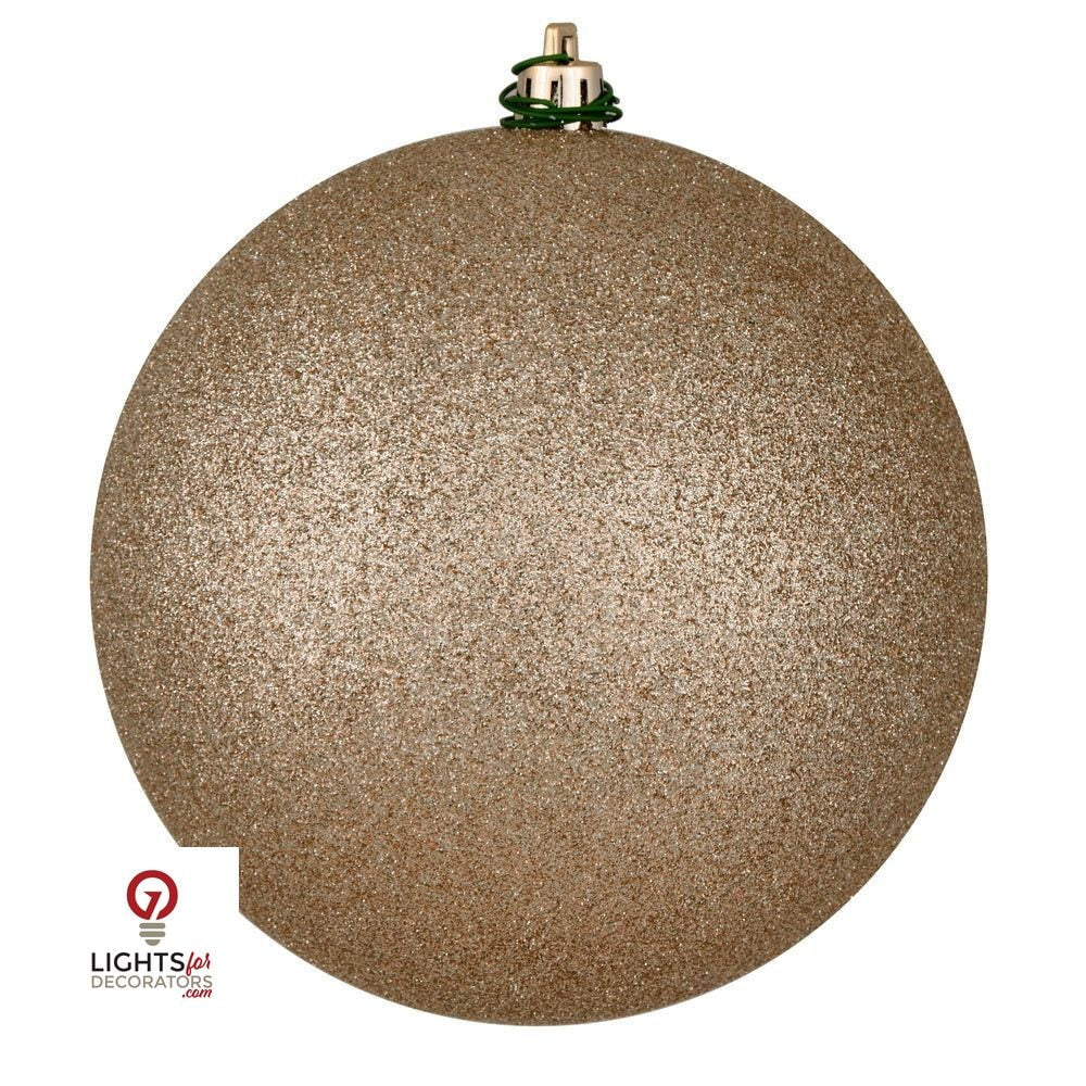 4" Shatterproof Ball Ornament - Oat - Glitter - Bag of 6 — view 7