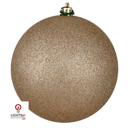 4" Shatterproof Ball Ornament - Oat - Glitter - Bag of 6 — view 7