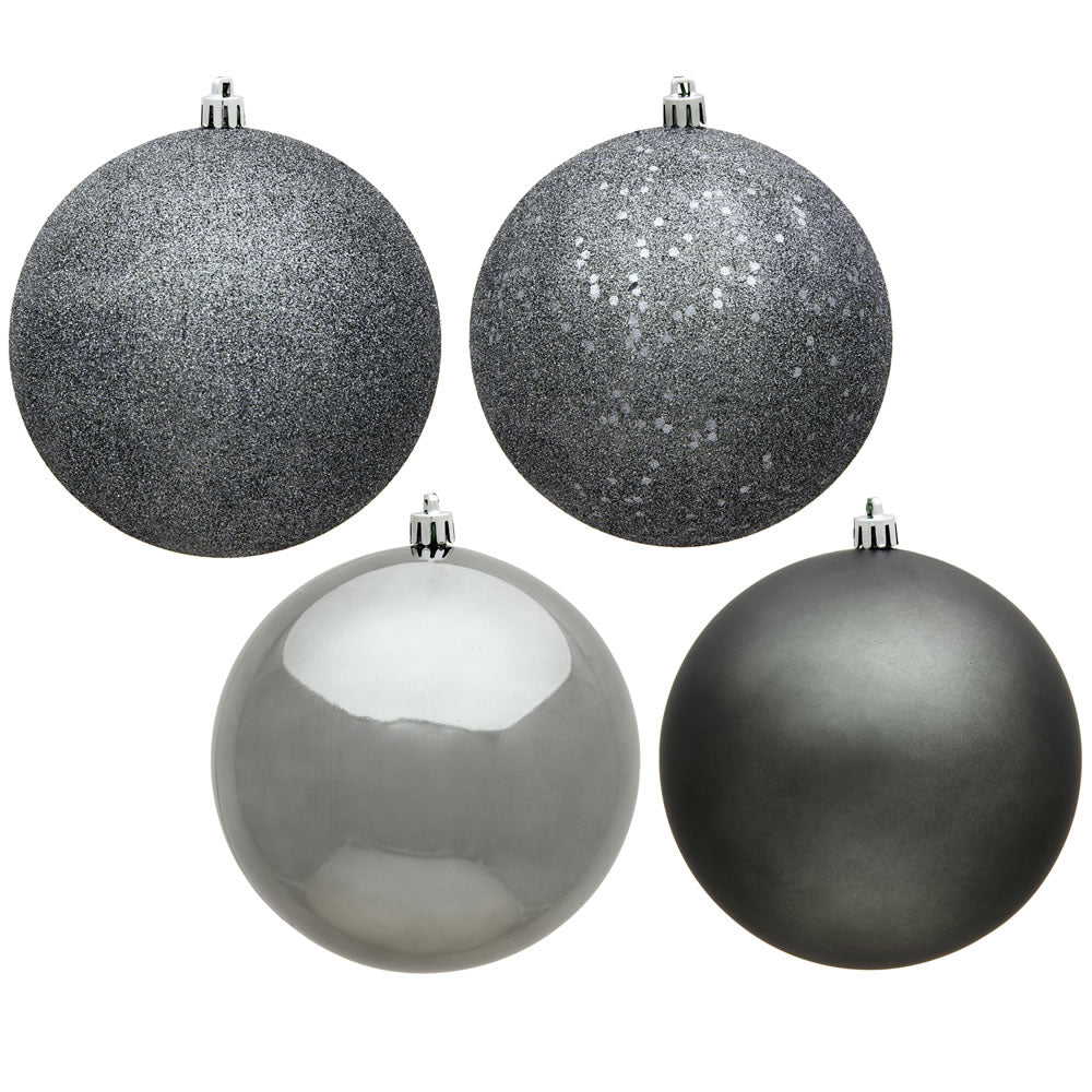 6" - 4 Finish Shatterproof Ornaments with Drilled and Loop Cap