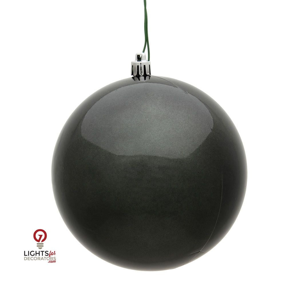 4" Shatterproof Ball Ornament - Pewter - Candy - UV Treated - Bag of 6 — view 7