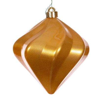4" Candy Swirl Diamond Ornament - Copper Gold - UV Treated - Set of 3 Copper Gold — view 2