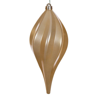 4" Candy Swirl Drop Ornament - Gold - UV Treated Gold- 8" — view 2