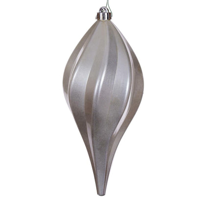 4" Candy Swirl Drop Ornament - Silver - UV Treated Silver- 8" — view 2