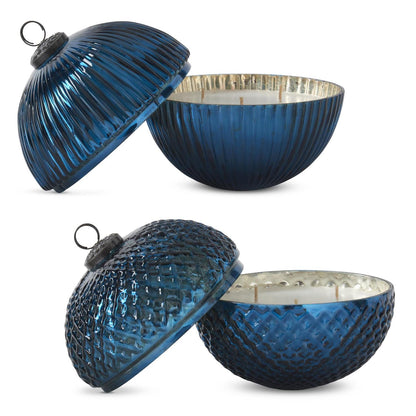 7 Inch Mercury Glass Filled Ornament Candle