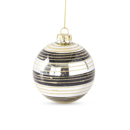 Assorted Mirrored Black & Gold Glittered Ornaments (set of 3) — view 3
