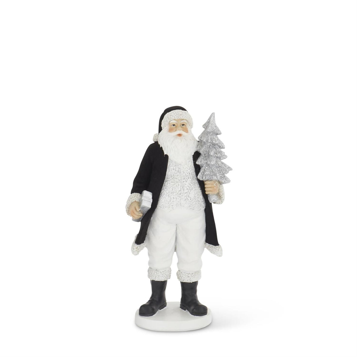 Assorted Black Velvet Resin Santas (Set of 2)