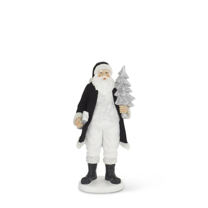 Assorted Black Velvet Resin Santas (Set of 2)