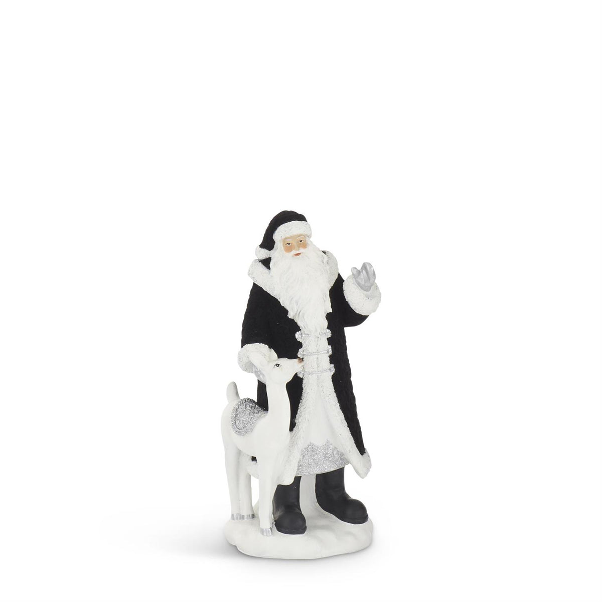 Assorted Black Velvet Resin Santas (Set of 2)