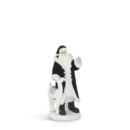 Assorted Black Velvet Resin Santas (Set of 2)