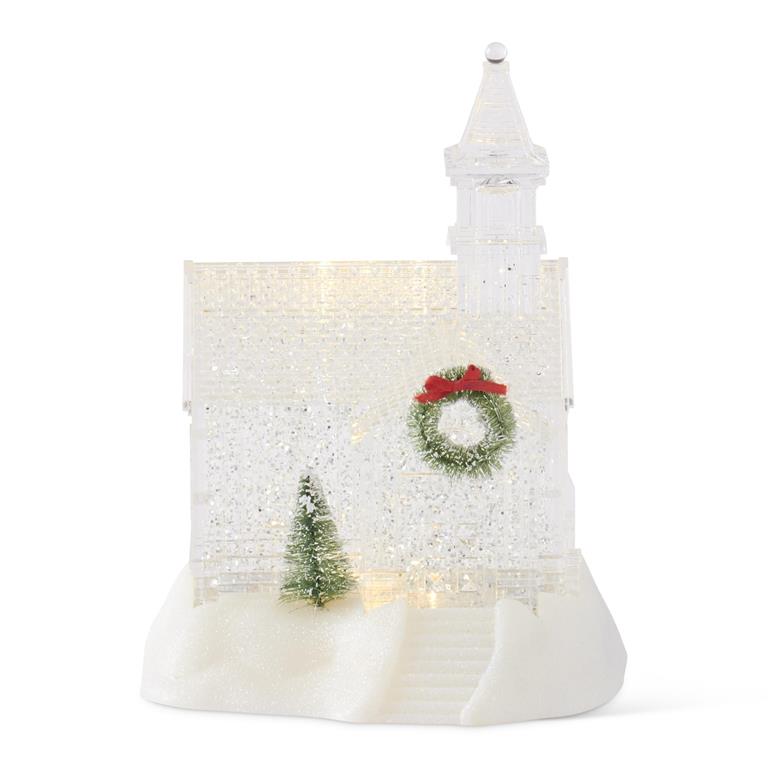 9 Inch Clear Acrylic Water Spinning LED Church