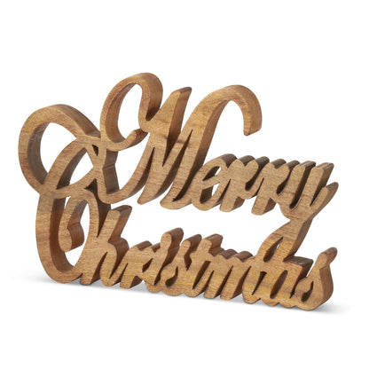 Merry Christmas Cutout - 17" - Dark Brown Wood — view 3