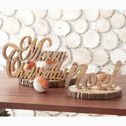 Merry Christmas Cutout - 17" - Dark Brown Wood — view 2