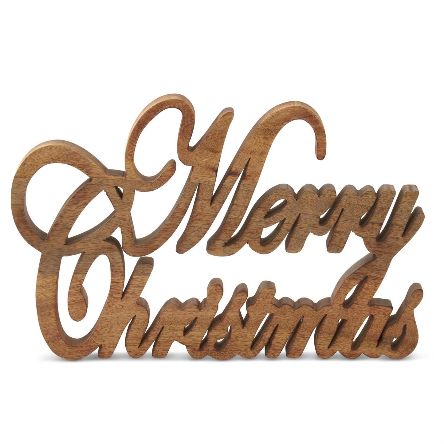 Merry Christmas Cutout - 17" - Dark Brown Wood — view 1