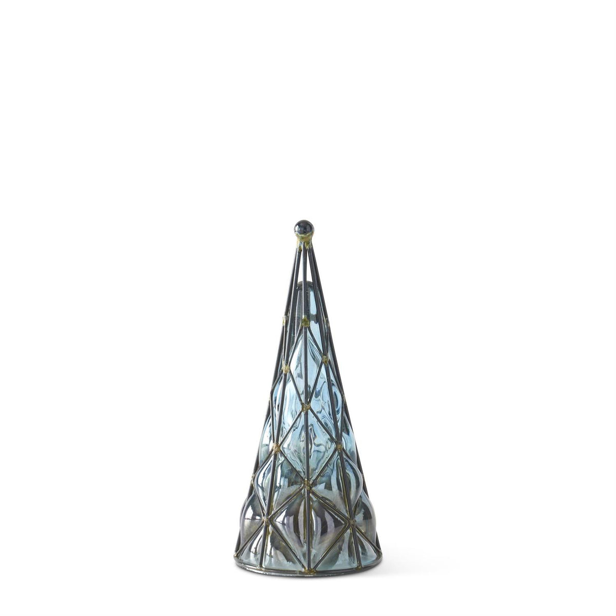 Set of 3 Blue Blown Glass Christmas Trees – Set of 3