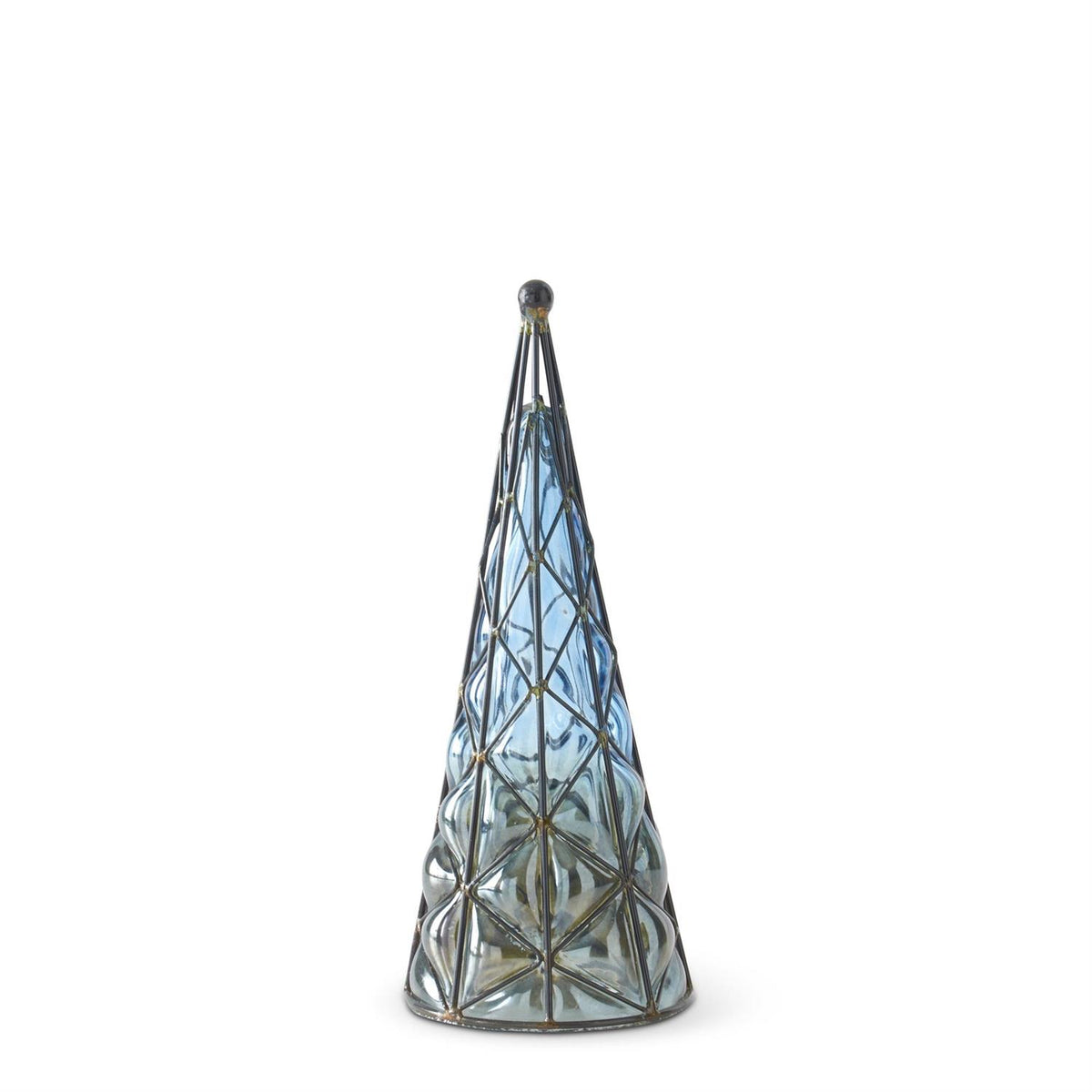 Set of 3 Blue Blown Glass Christmas Trees – Set of 3