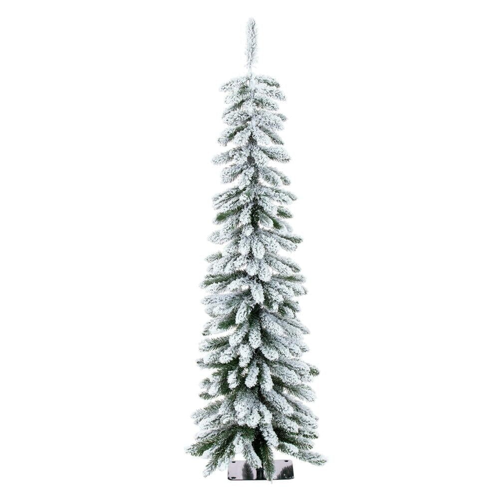 7.5' Snowy Flocked Alpine Accent Tree - Prelit — view 1