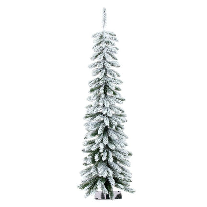 7.5' Snowy Flocked Alpine Accent Tree - Prelit — view 1
