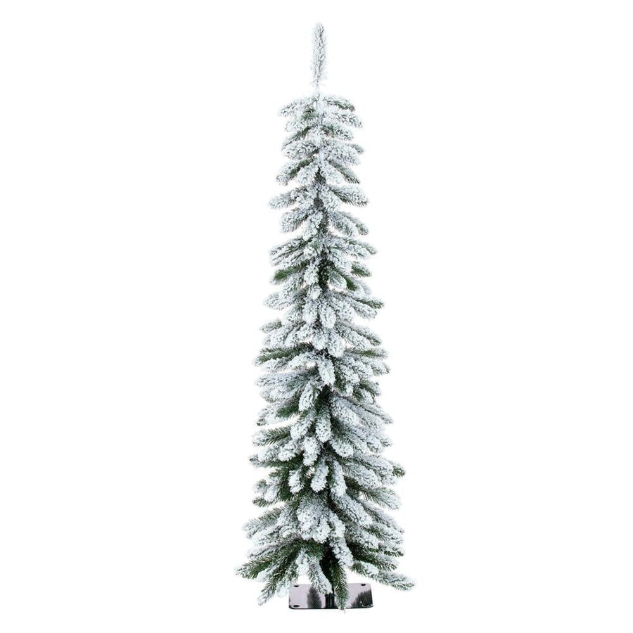 7.5' Snowy Flocked Alpine Accent Tree - Prelit